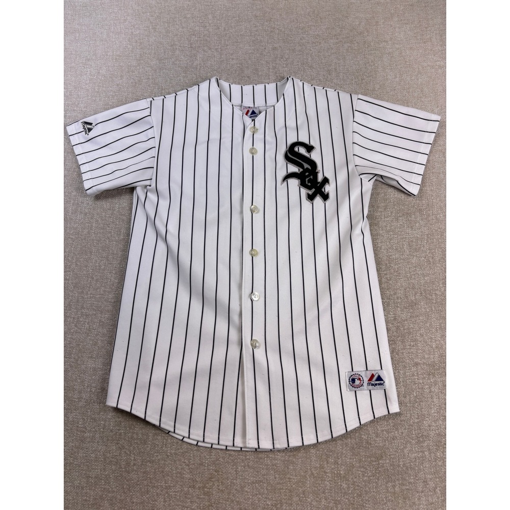 Majestic Chicago White Sox Joe Crede 24 Pinstripe Baseball Jersey Mens Small